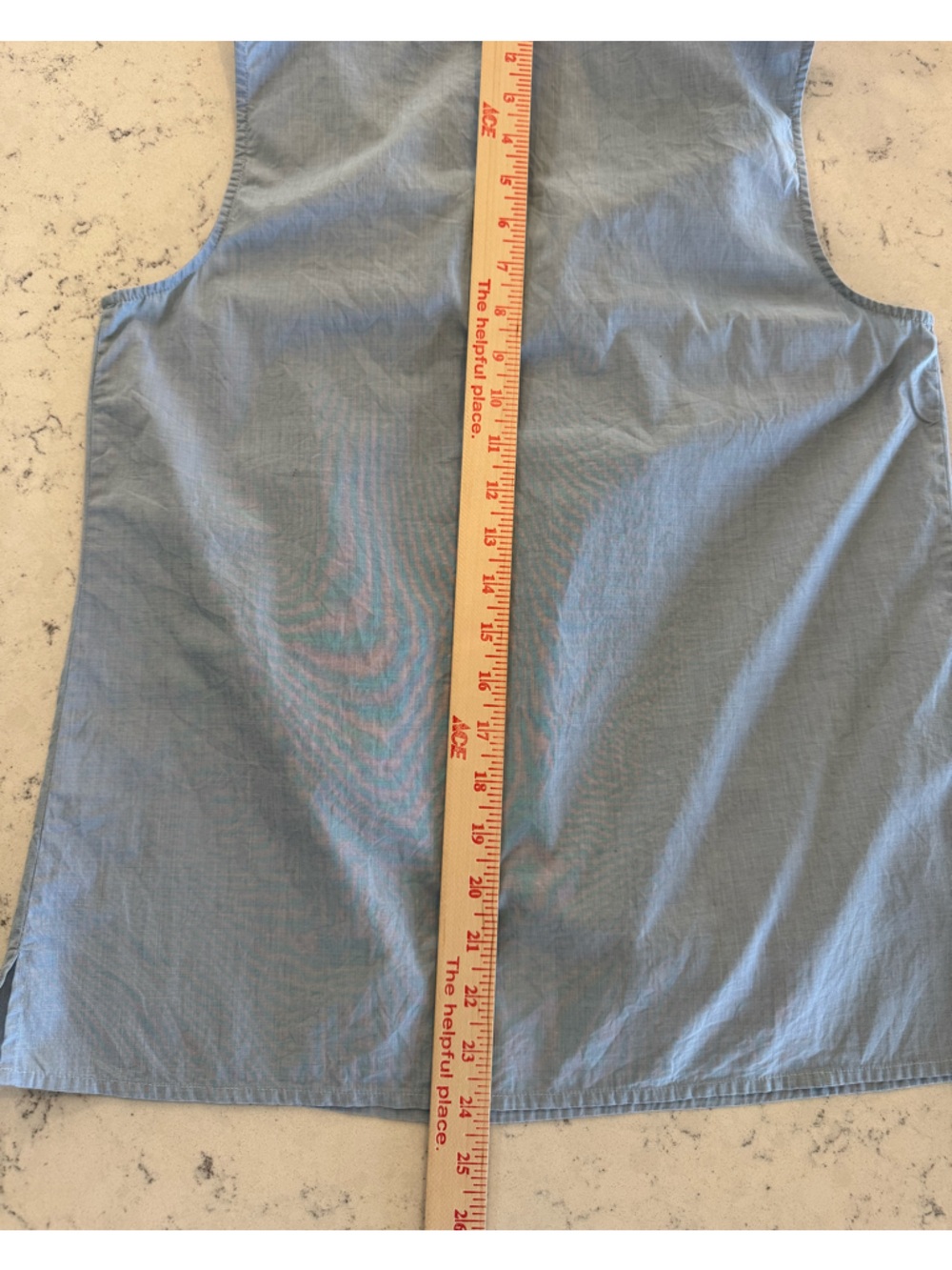 TALBOTS light blue sleeveless cotton blouse with ruffled neckline Size Small - Picture 7 of 8
